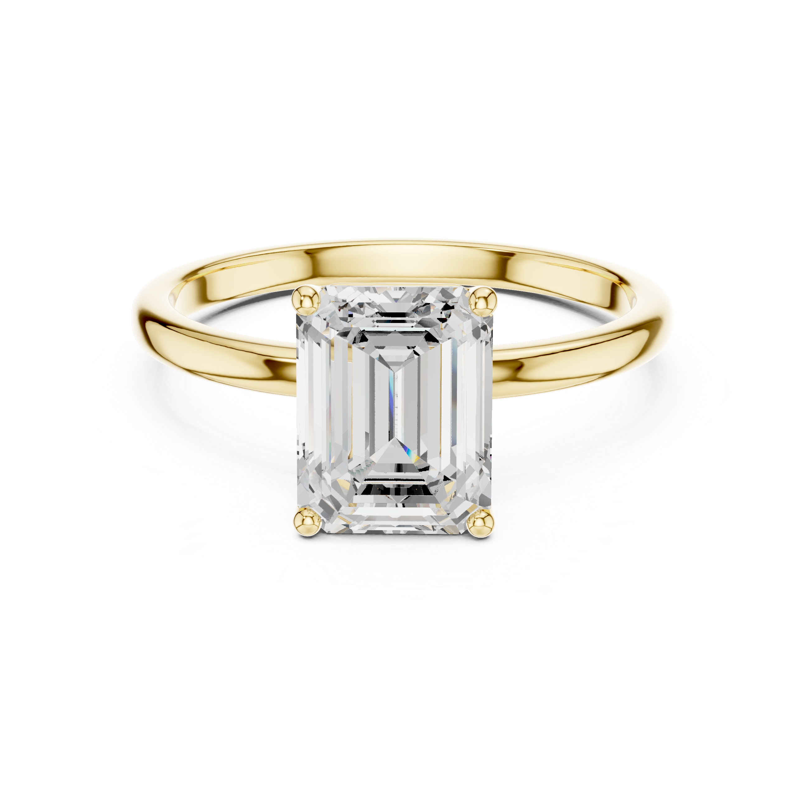 Emerald Cut Diamond Solitaire Engagement Ring Timeless Elegance