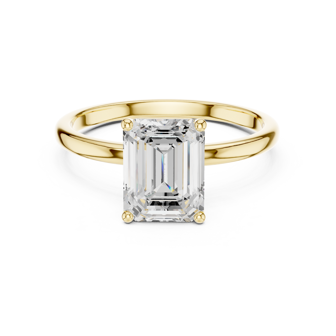 Emerald Cut Diamond Solitaire Engagement Ring Timeless Elegance