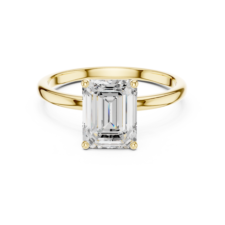 Emerald Cut Diamond Solitaire Engagement Ring Timeless Elegance