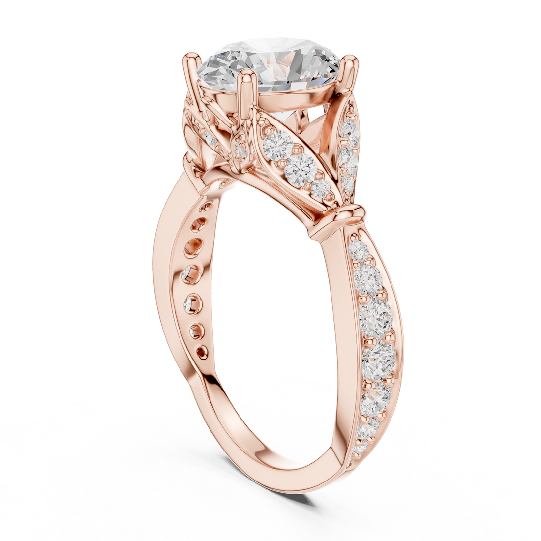 Oval Cut Diamond Vintage Pavé Side Stone Engagement Ring