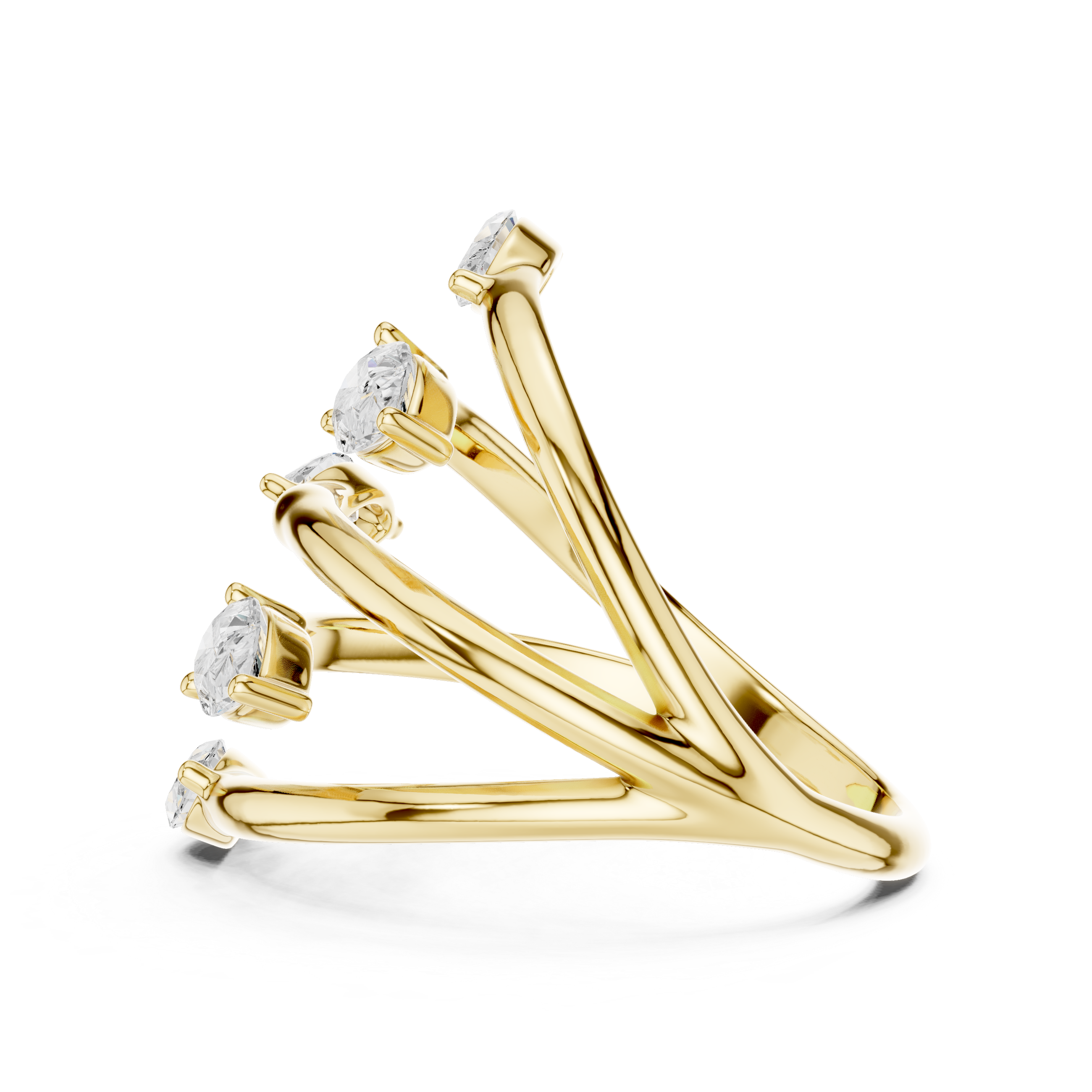 Marquise and Pear Cut Diamond Wrap Ring with Open Twist Design