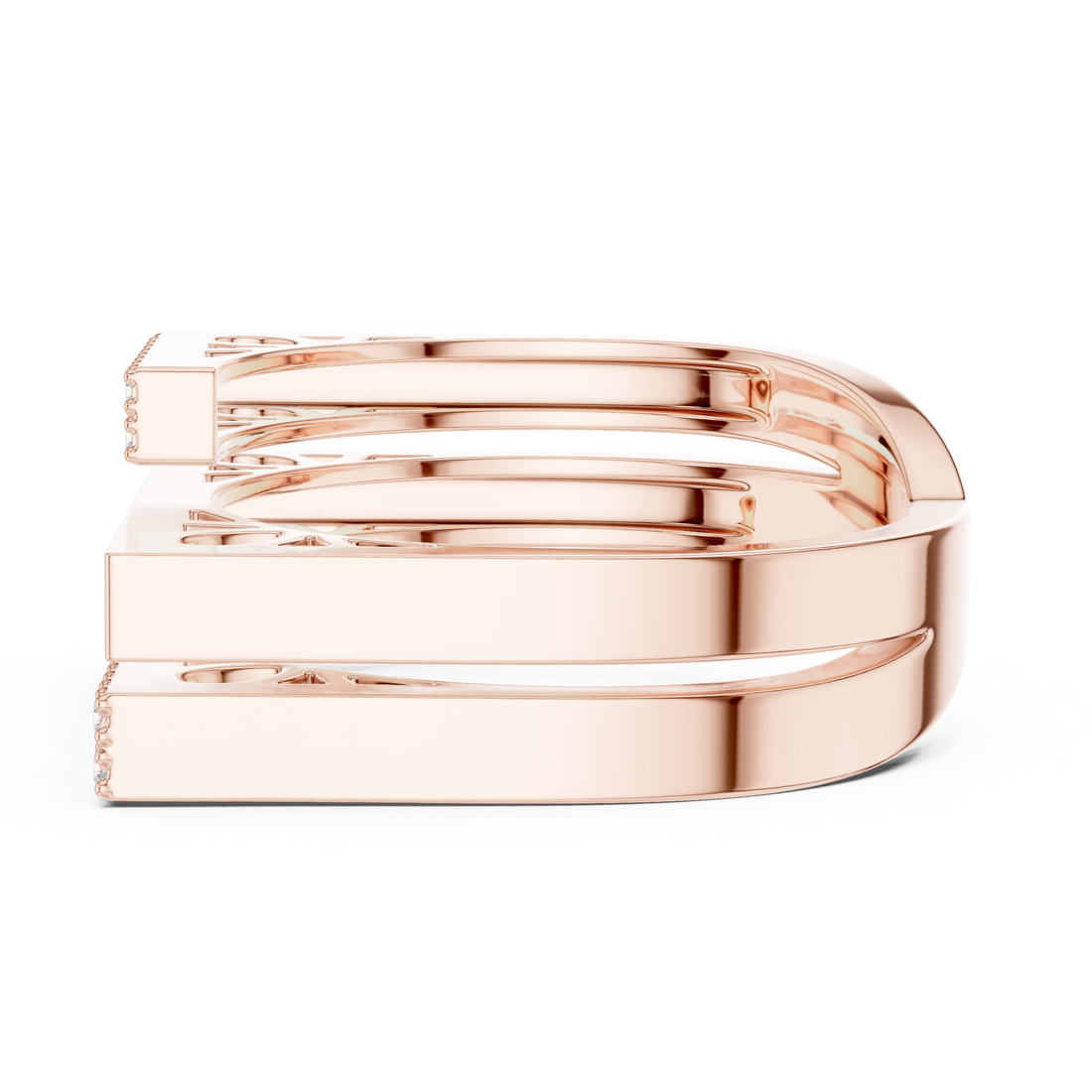 Geometric Double Bar Pavé Diamond Statement Band Ring Luxe