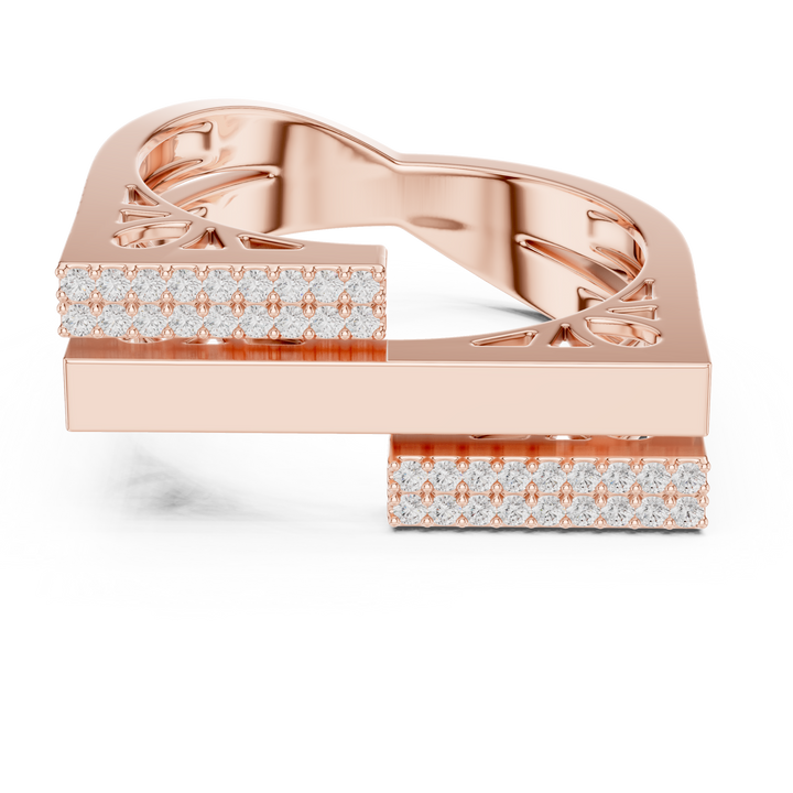 Geometric Double Bar Pavé Diamond Statement Band Ring Luxe