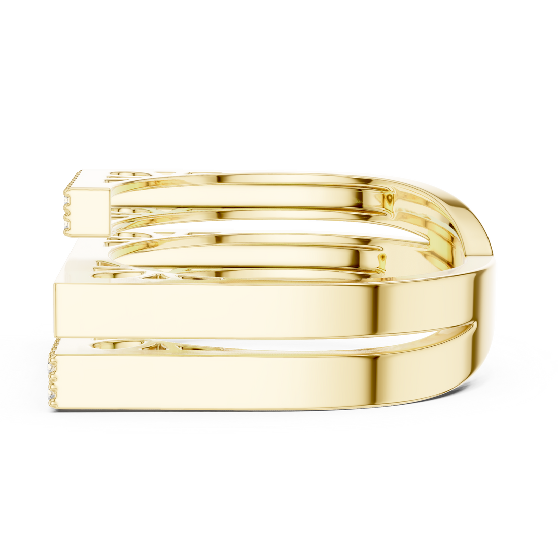 Geometric Double Bar Pavé Diamond Statement Band Ring Luxe
