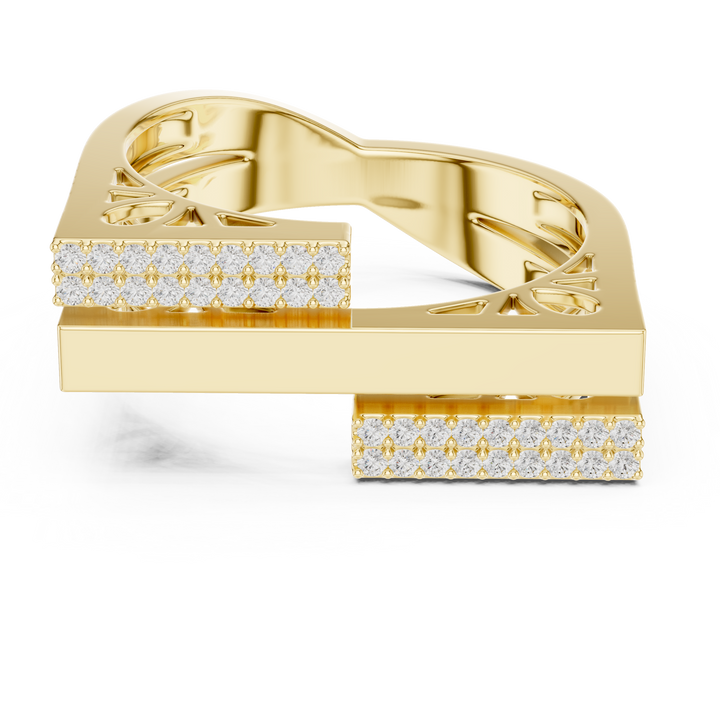 Geometric Double Bar Pavé Diamond Statement Band Ring Luxe