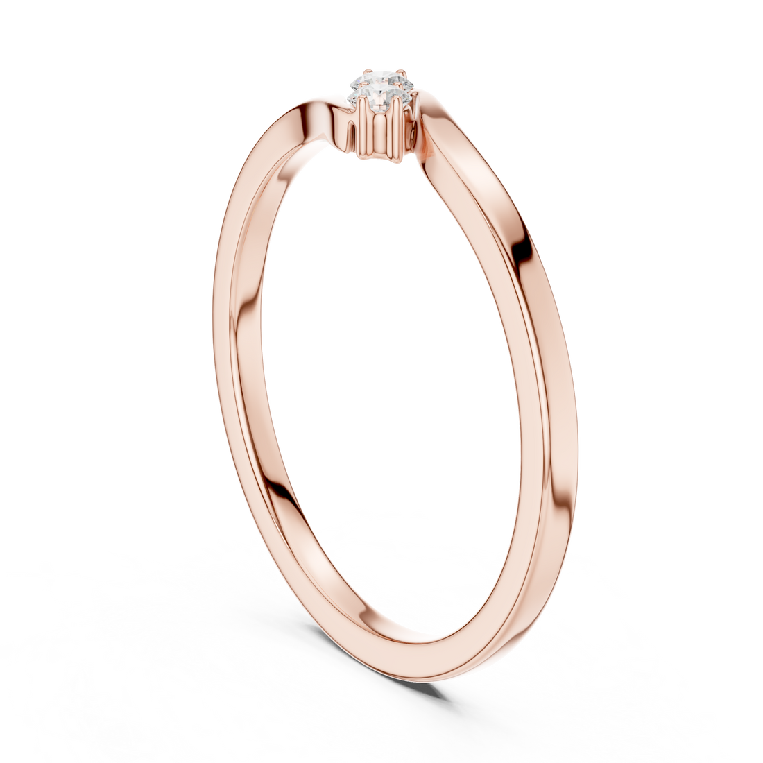 Round Cut Two-Stone Diamond Twist Ring