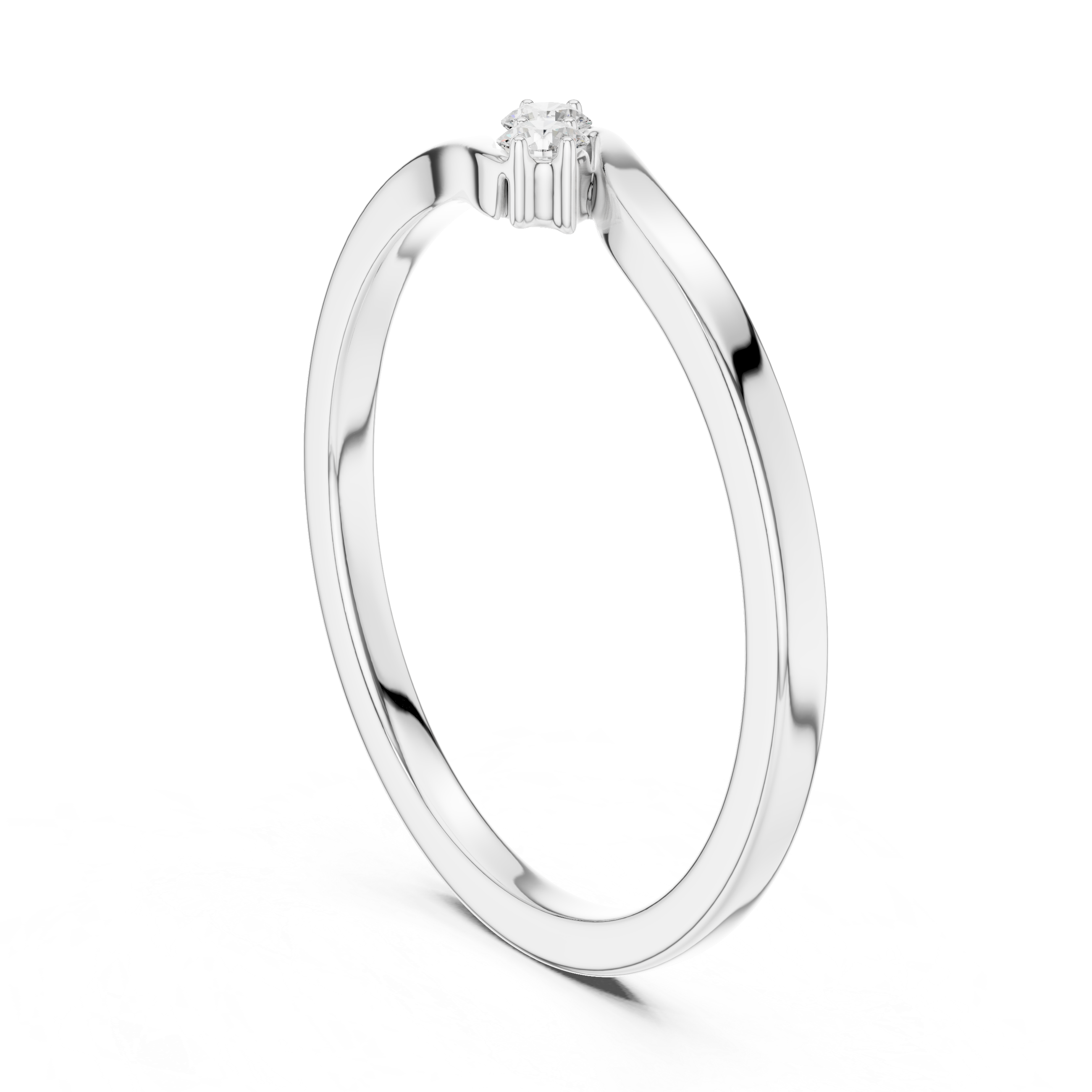 Round Cut Two-Stone Diamond Twist Ring