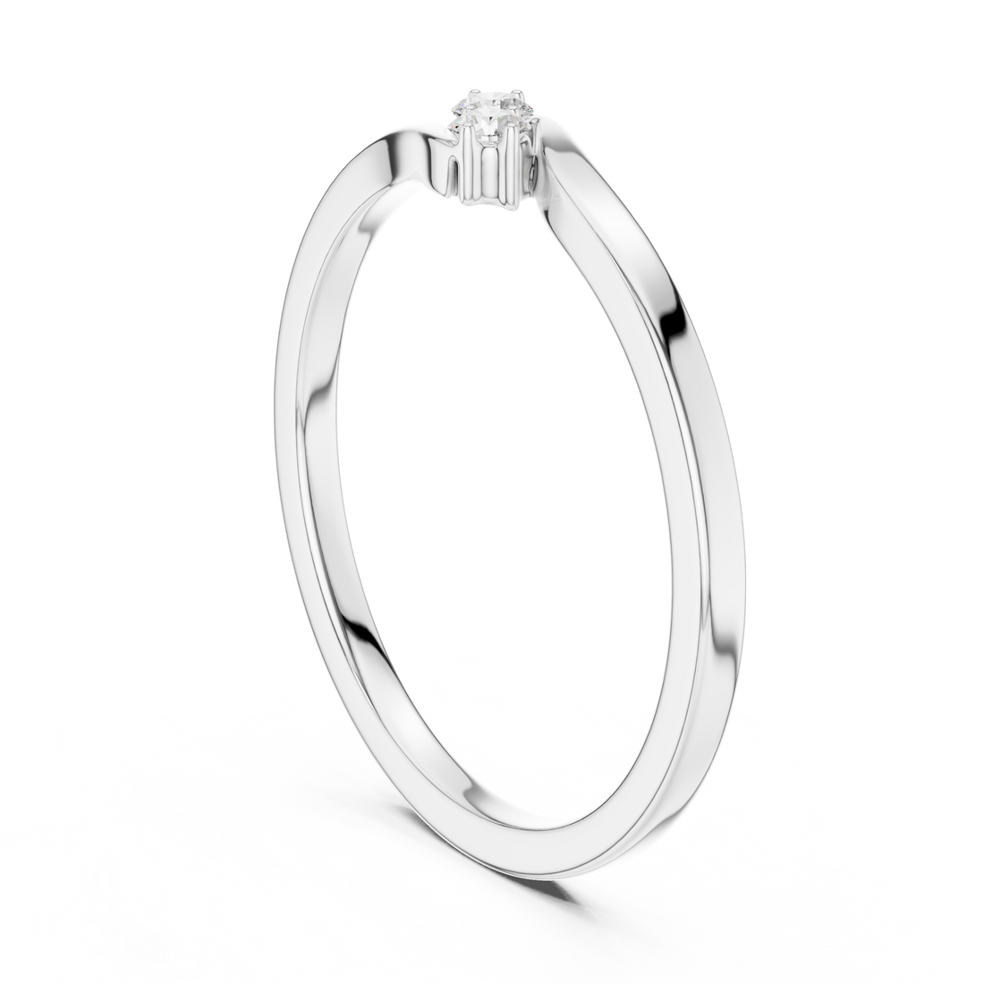 Round Cut Two-Stone Diamond Twist Ring