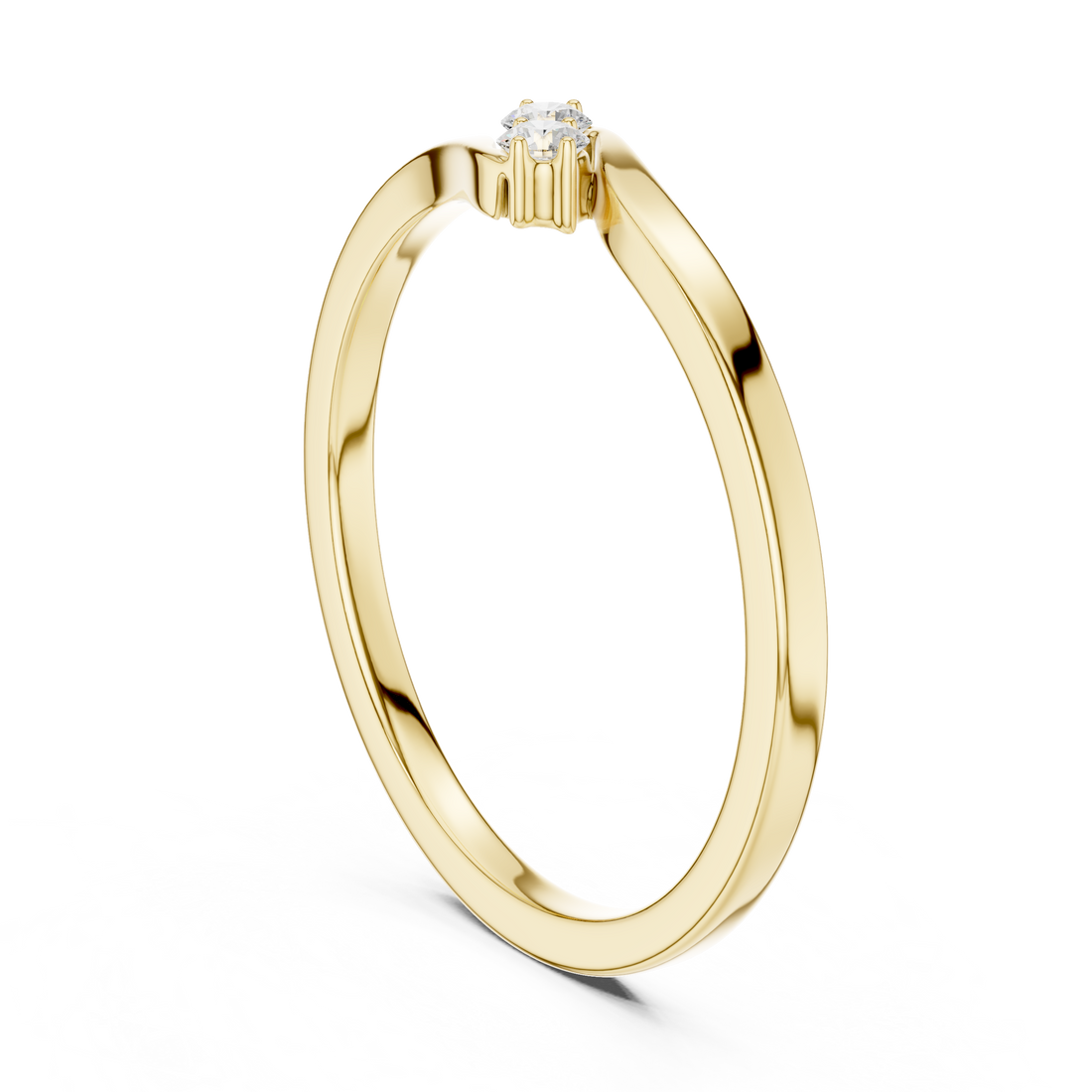 Round Cut Two-Stone Diamond Twist Ring