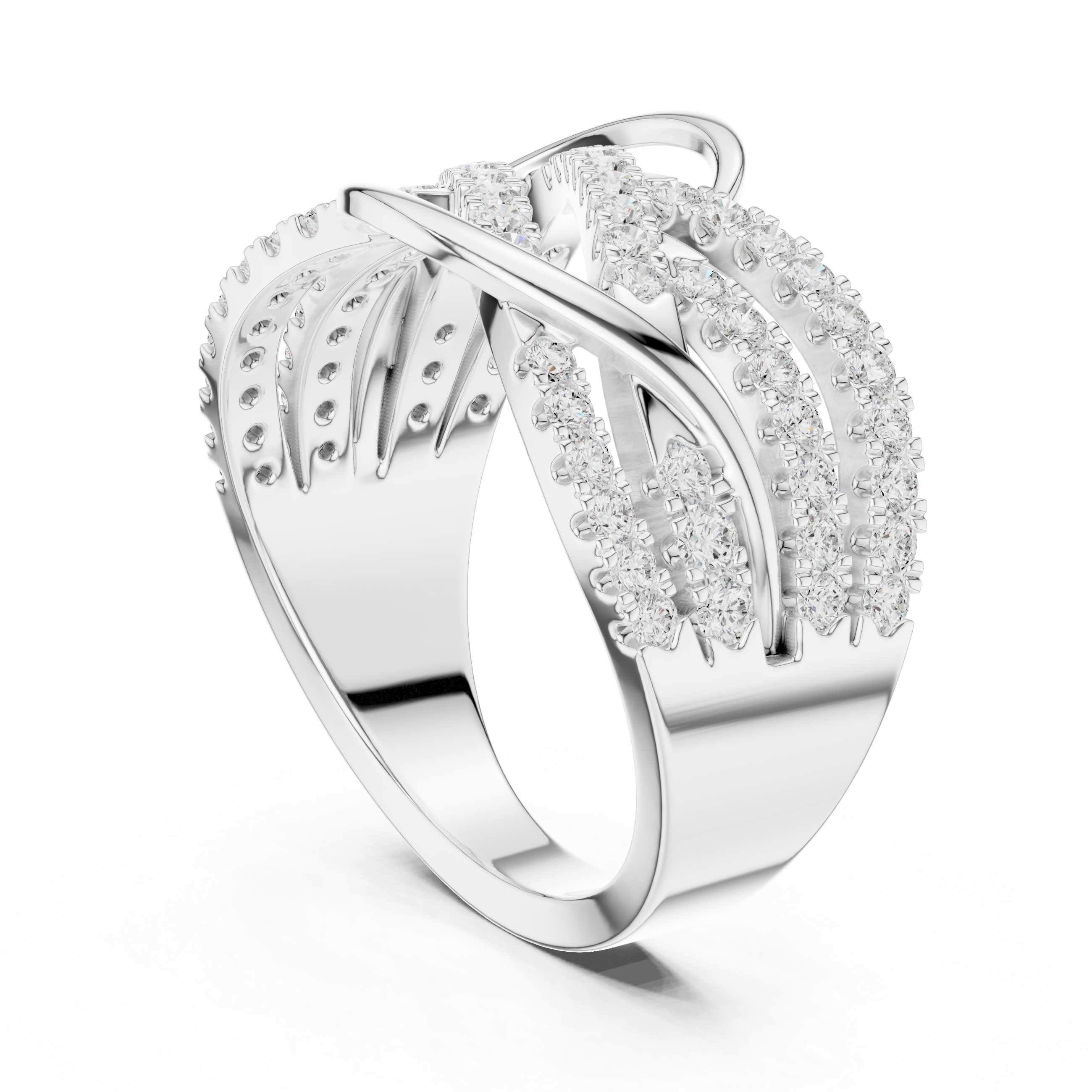 Round Cut Diamond Intertwined Infinity Twist Band Ring