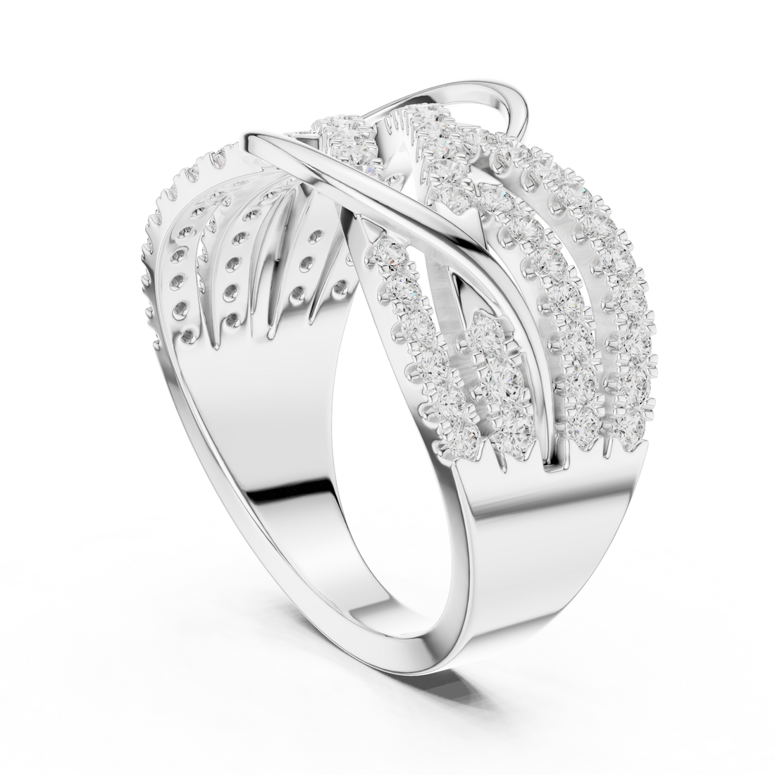 Round Cut Diamond Intertwined Infinity Twist Band Ring