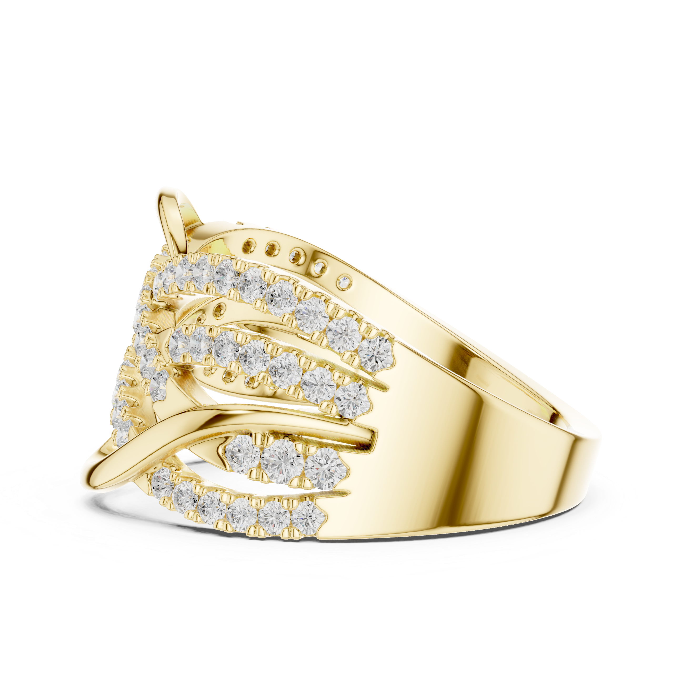 Round Cut Diamond Intertwined Infinity Twist Band Ring