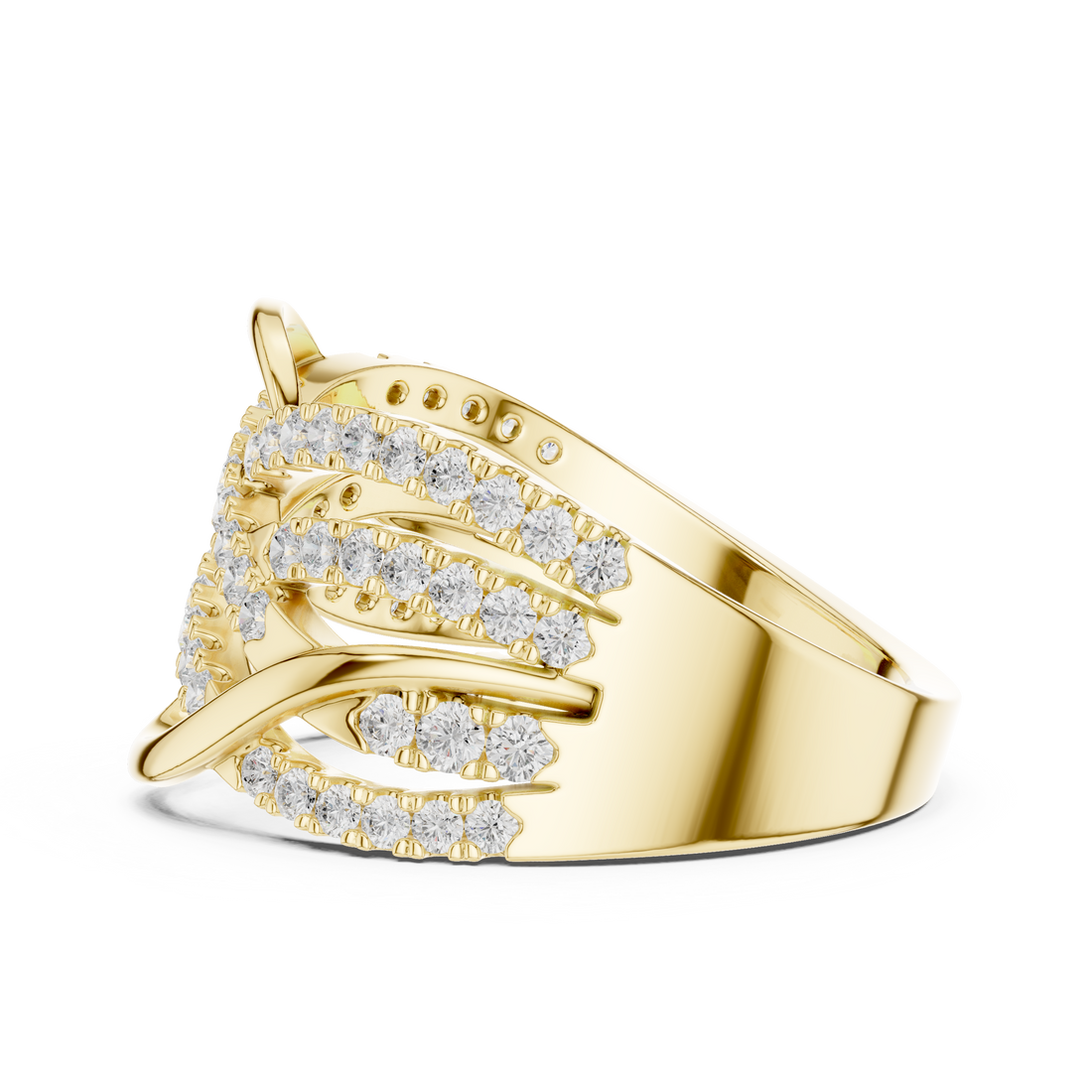 Round Cut Diamond Intertwined Infinity Twist Band Ring