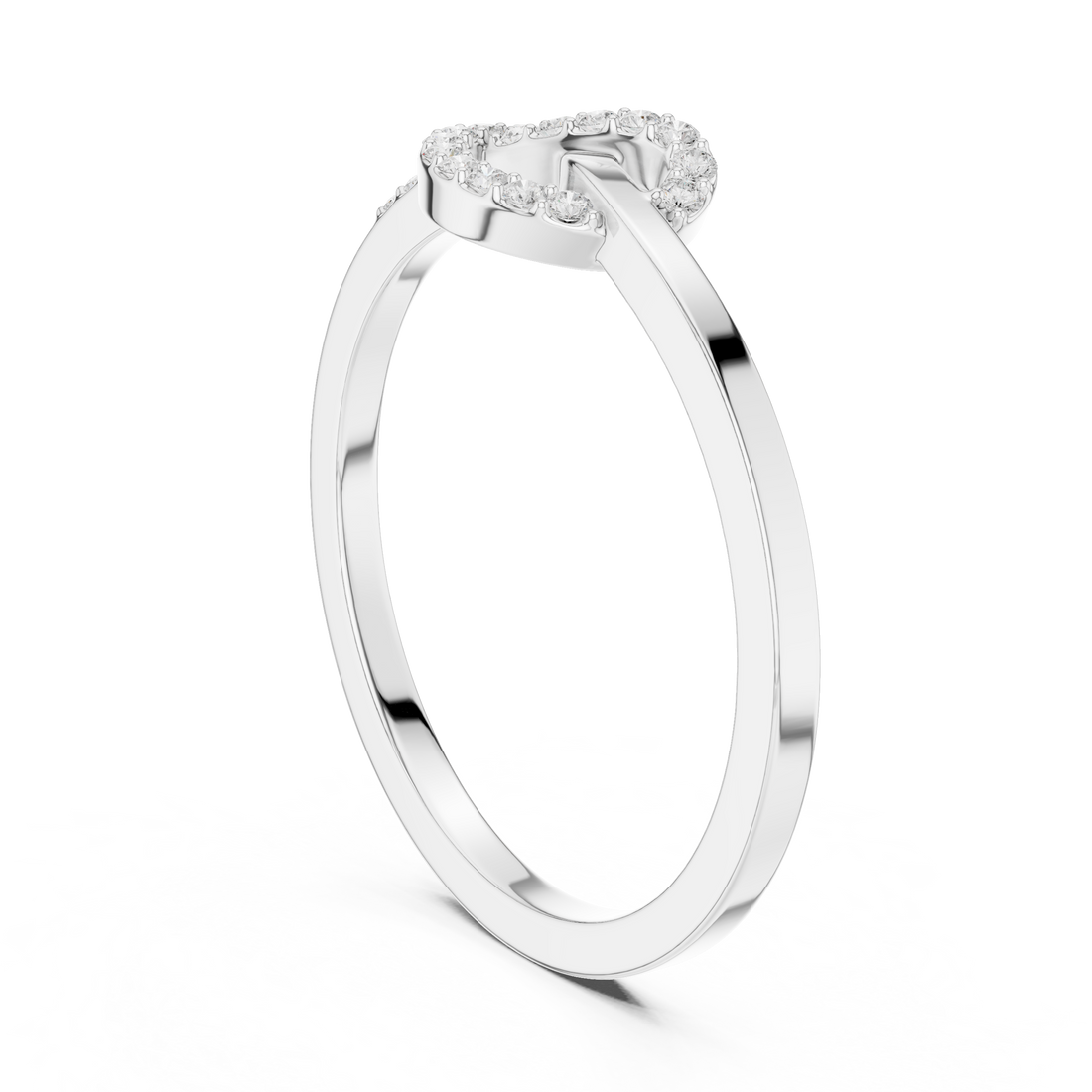 Round Cut Diamond Infinity Knot Ring with Pavé Accents