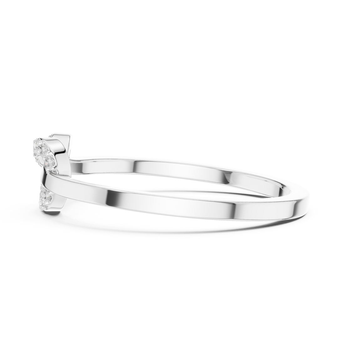 Round Cut Diamond Infinity Knot Ring with Pavé Accents