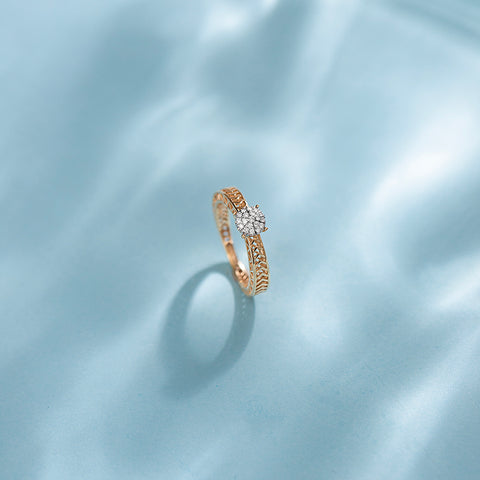 Chevron Mesh Diamond Ring