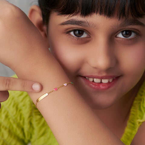 Delicate Heart Personalised Kids' Gold Bracelet