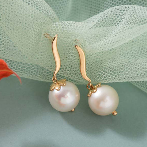 Snow Drop Pearl Drop Earrings