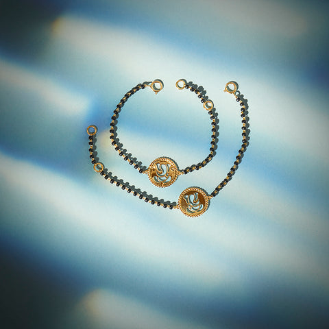 Ganesha Baby Nazaria Gold Bracelet Set of 2