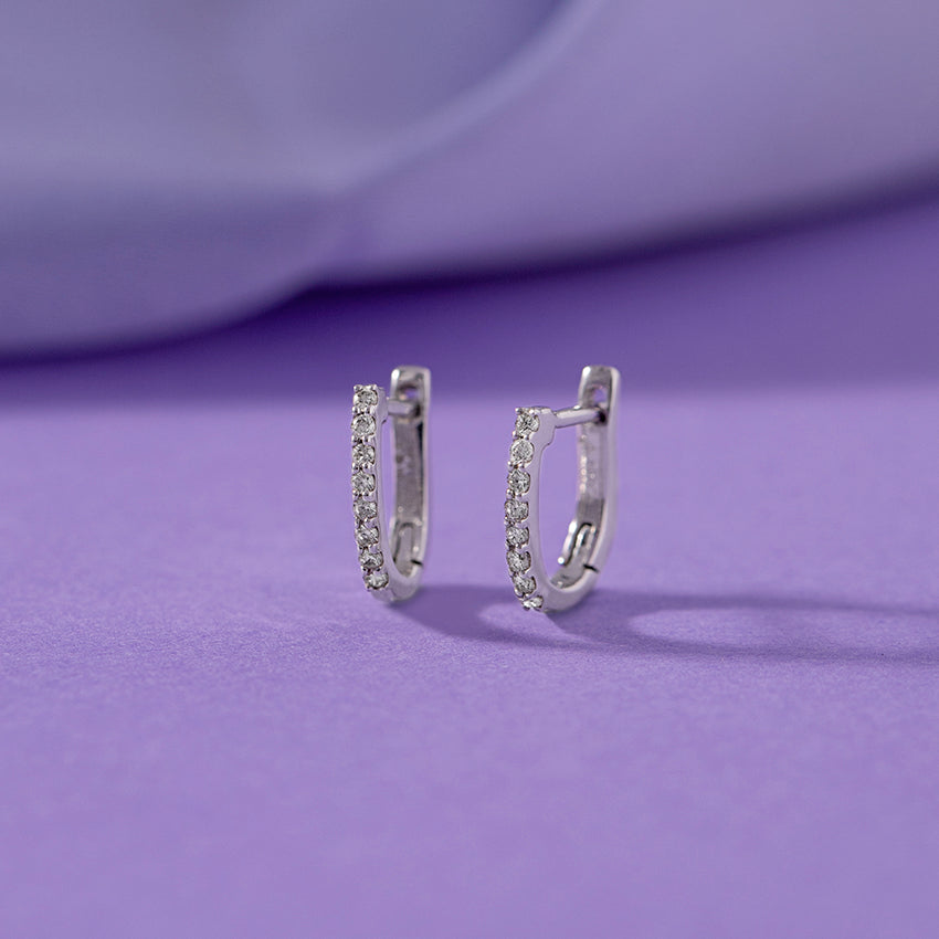 Linear Multi Pierced Diamond Hoop Earrings