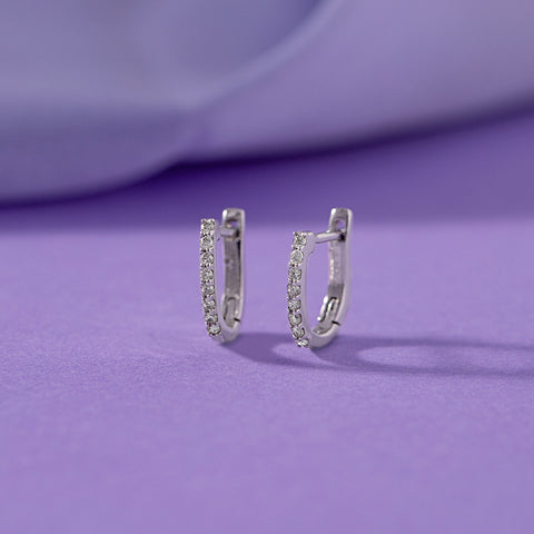Linear Multi Pierced Diamond Hoop Earrings