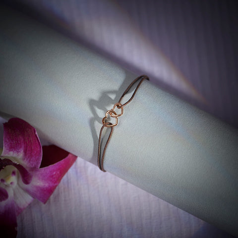 Entwined Heart Gold Bracelet