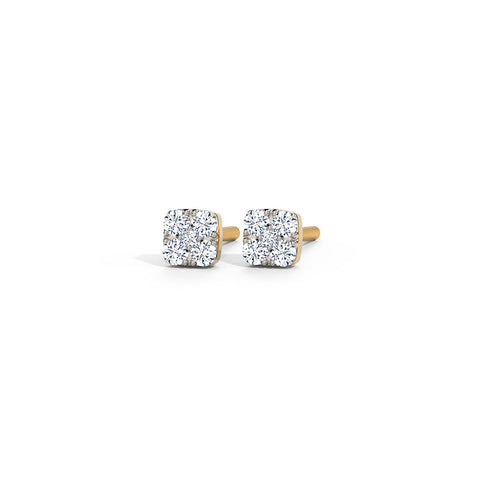 Petite Quad Diamond Stud Earrings