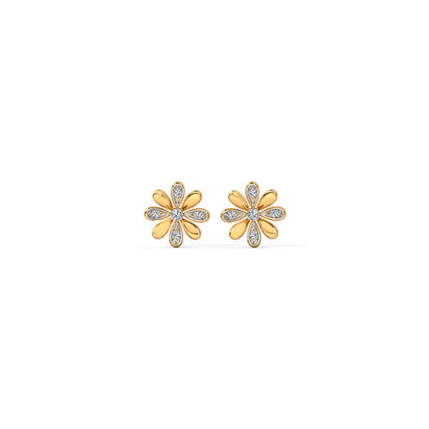 Flickery Floret Diamond Stud Earrings