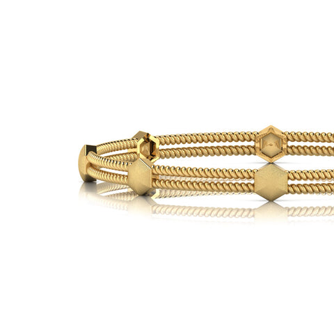 Anna Hexagon Gold Bangle