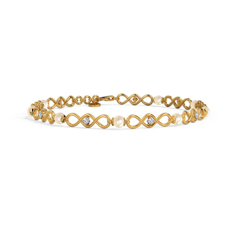 Swirly Pearl Chain Bracelet