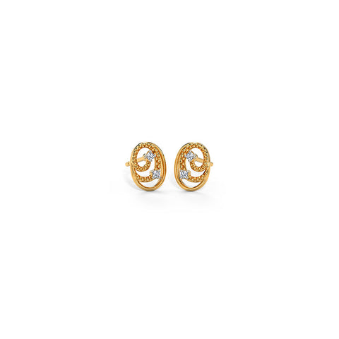 Swirl Of Circle Diamond Stud Earrings