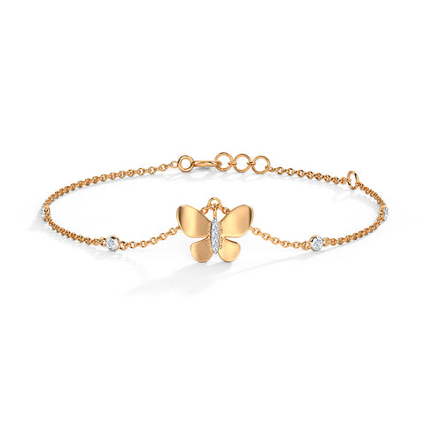 Elsa Diamond Butterfly Charm Bracelet