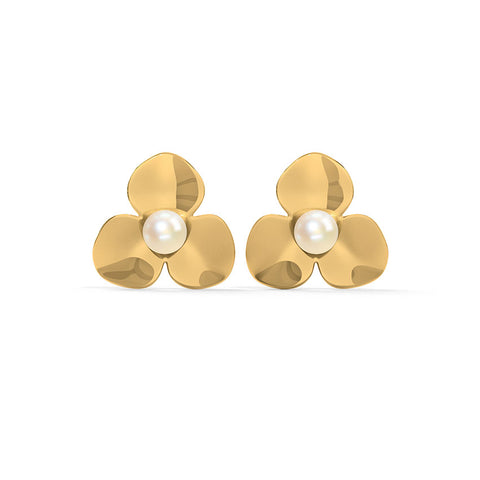 Lara Bloom Pearl Stud Earrings