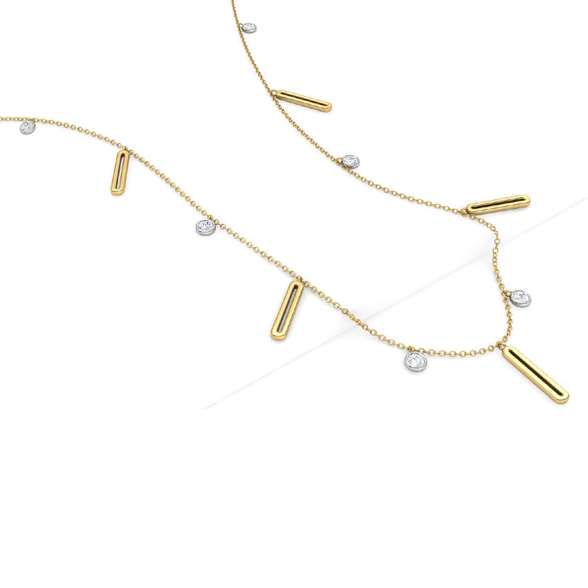 Linear Fine Line Diamond Necklace