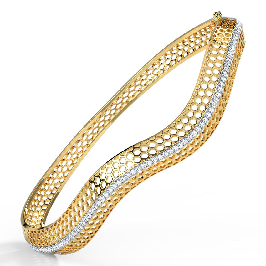 Bina Deep Waved Diamond Bracelet