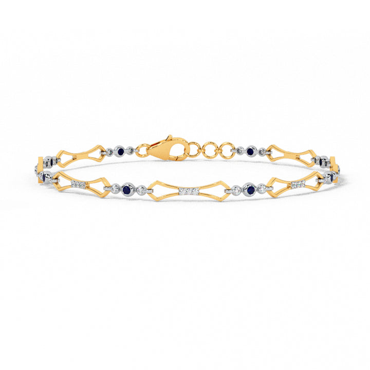 Clip on Clip Colourstone and Diamond Tennis Bracelet
