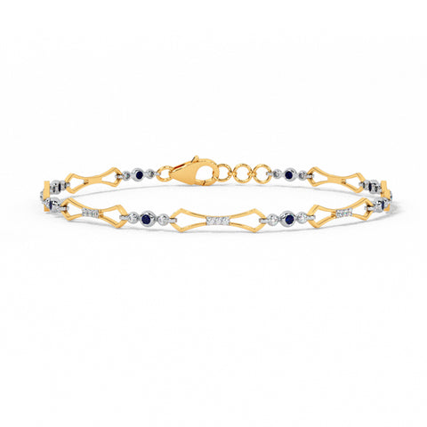 Clip on Clip Colourstone and Diamond Tennis Bracelet