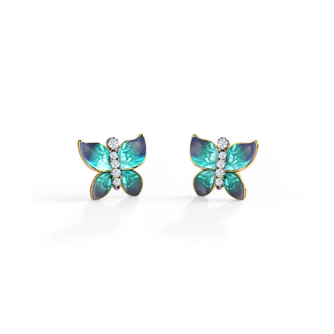 Hover Butterfly Diamond Stud Earrings