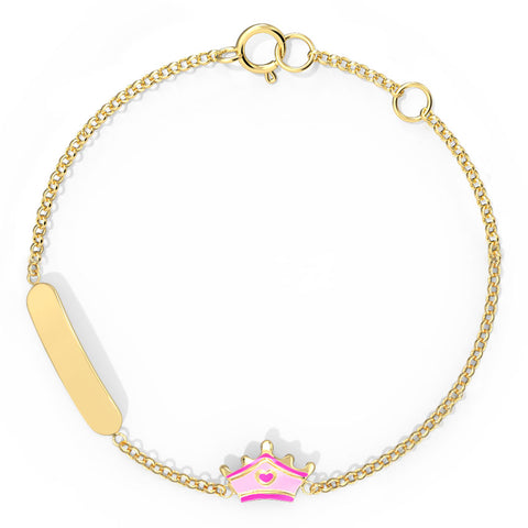 Blush Tiara Personalised Kids' Gold Bracelet