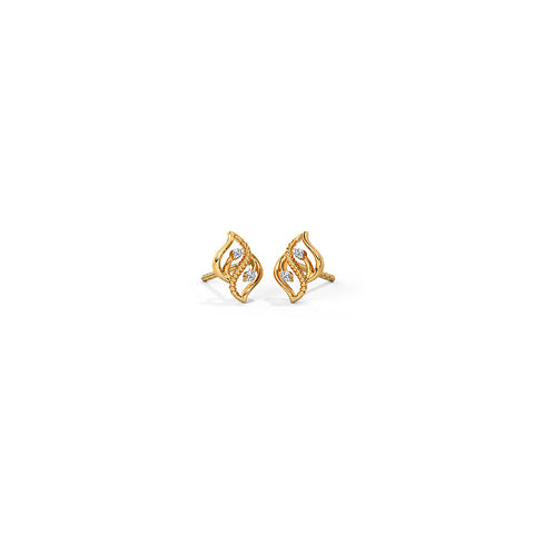 Gleamy Twist Diamond Stud Earrings