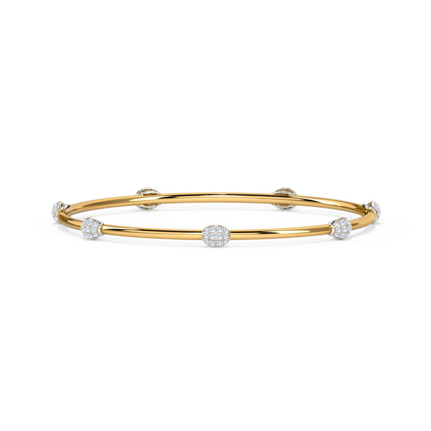 Glittering Florid Diamond Bangle