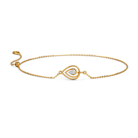 Pretty Leaf Adjustable Diamond Bracelet