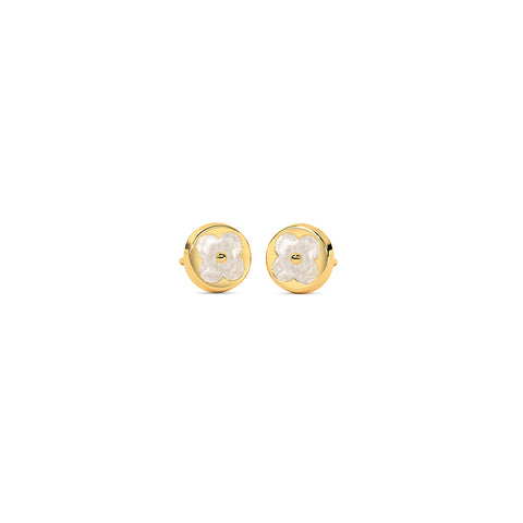 Flower in Round Earring