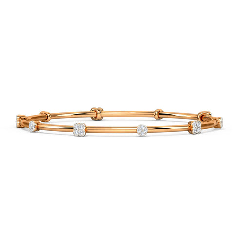 Blush Clover Diamond Bangle