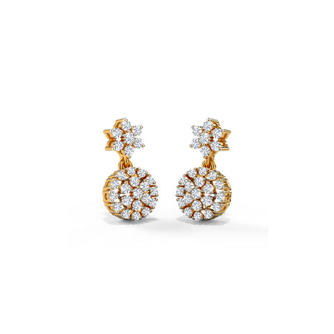 Celinda Cluster Diamond Drop Earrings