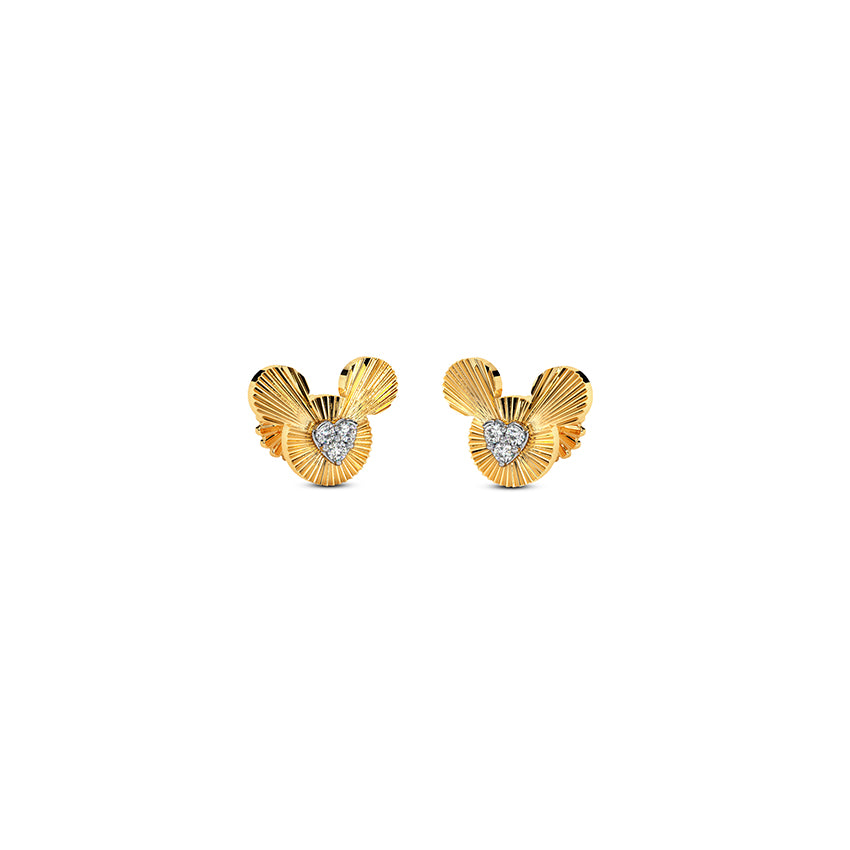 Mickey Mouse textured Diamond Earring