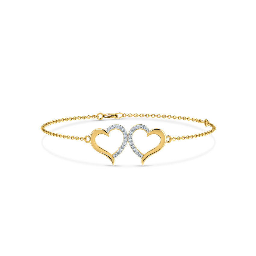Kissing Heart Diamond Bracelet