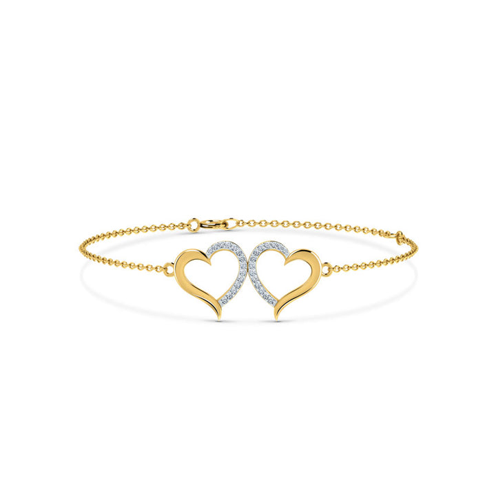 Kissing Heart Diamond Bracelet