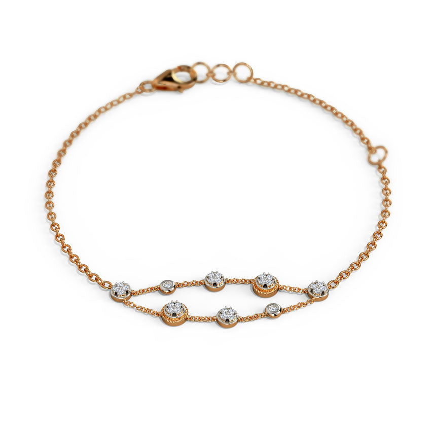 Multi Orb Sparkling Diamond Chain Bracelet
