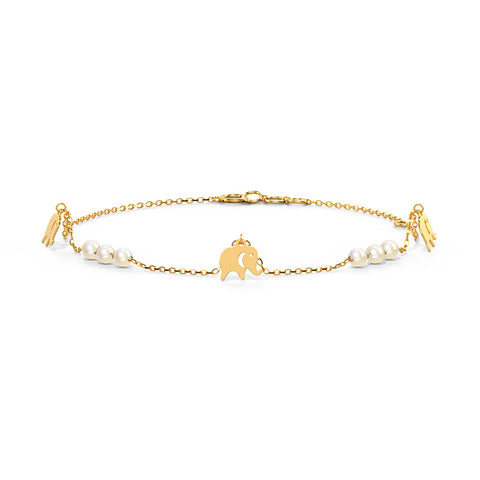 Elephant Pearl Chain Bracelet